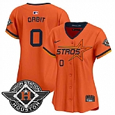 Women's Houston Astros #0 Orbit Orange 2025 City Connect Limited Stitched Jersey Dzhi,baseball caps,new era cap wholesale,wholesale hats